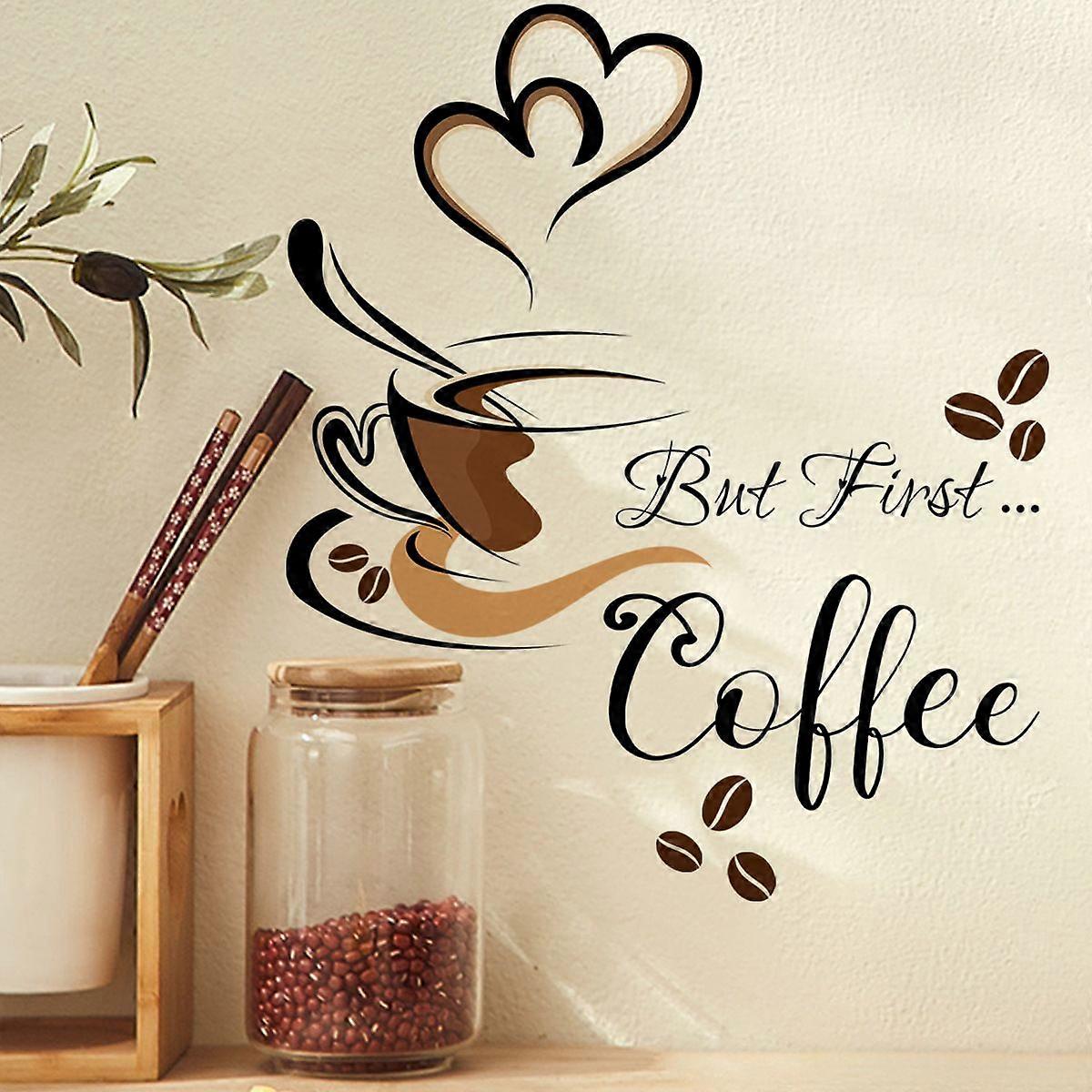 Coffee Cup English Wall Sticker