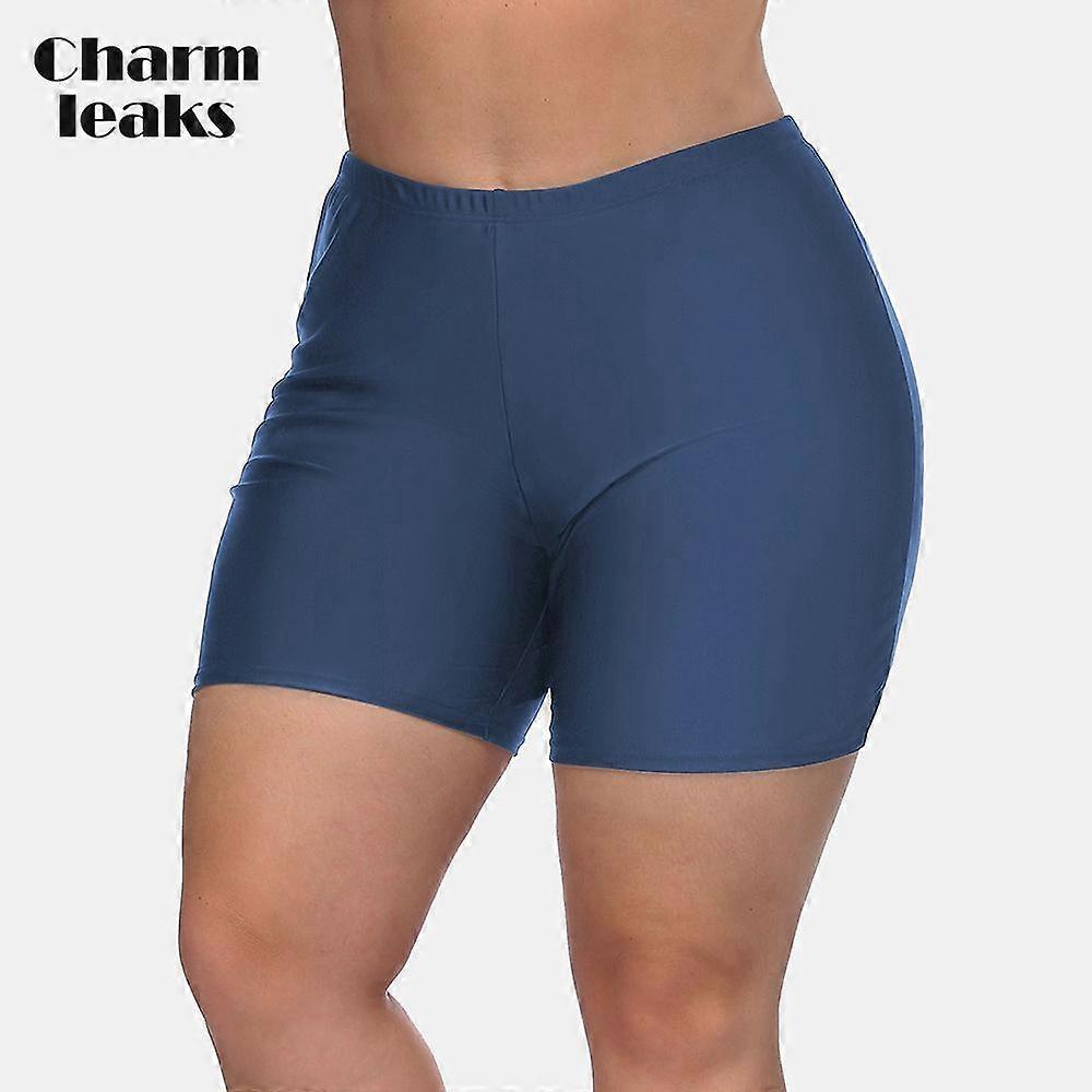 Charmleaks נשים בגודל גדול תחתון שחייה מוצק מותניים גבוהים גזעי שחייה