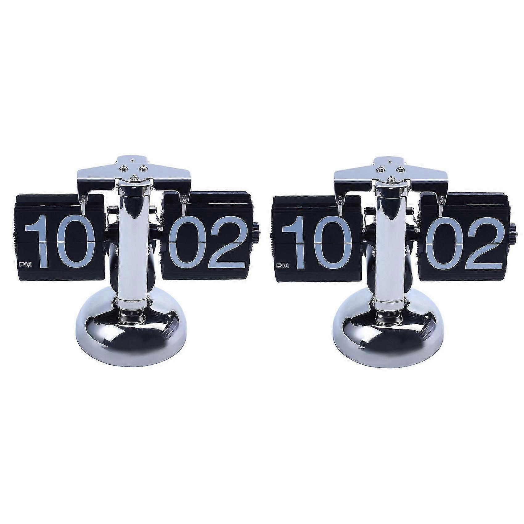 unique 2x Retro Flip Down Clock - Internal Gear Operated