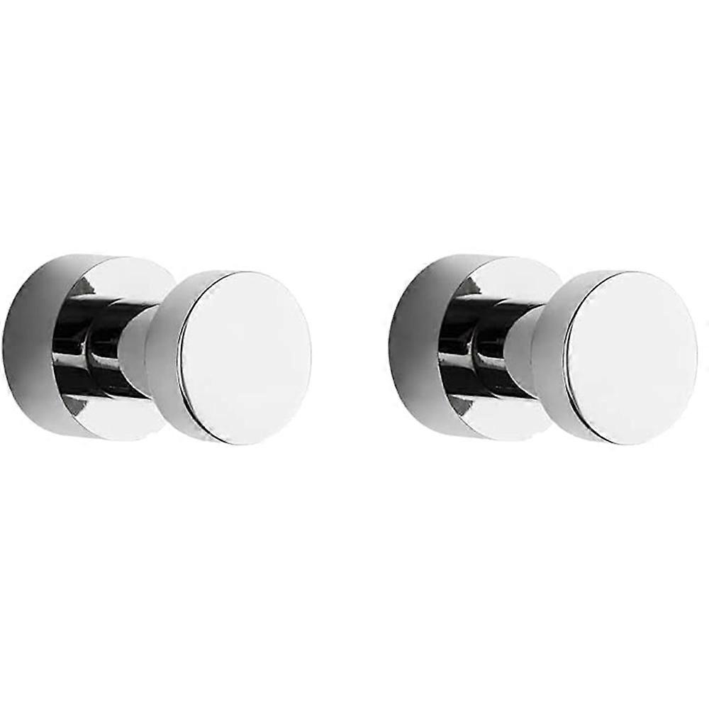 BVL Chrome Towel Hooks, Pack of 5 Rustproof Metal Wall Hooks, Self Adhesive or Wall Mountable Clothes Hooks for Bathroom & Kitchen