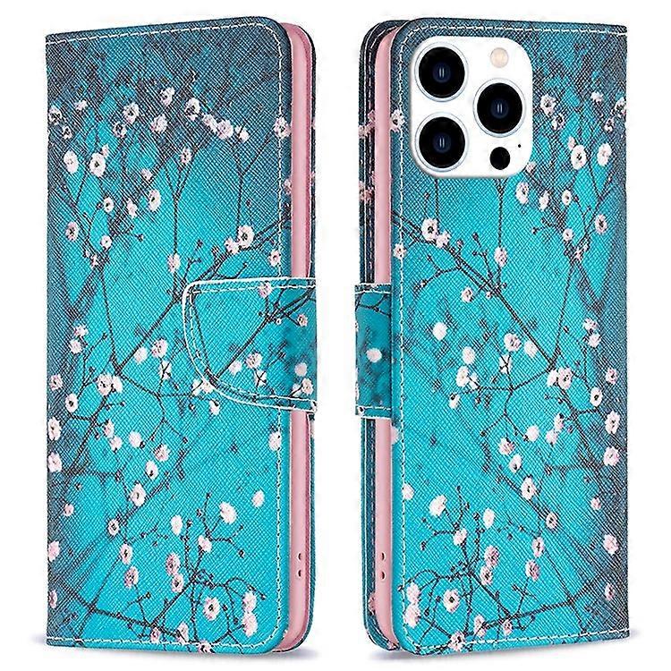 Compatible For iPhone 16 Pro Leather Case Pattern Printing Wallet Stand Phone Cover