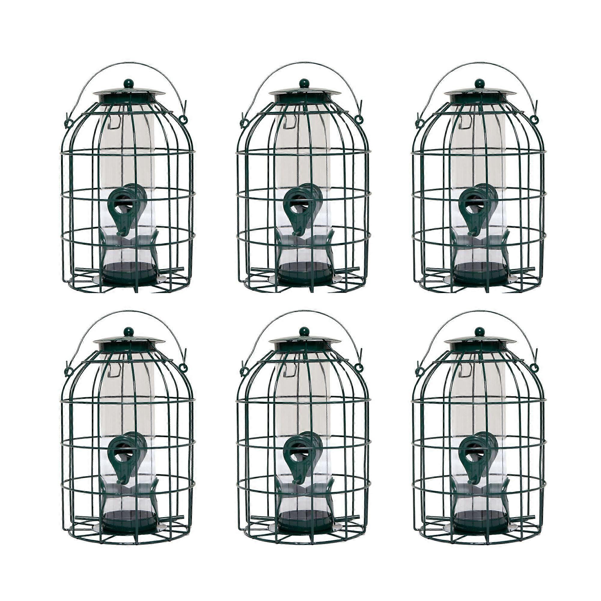 Pack Of 6 Wild Bird Seed Feeder Cage With Squirrel Guard