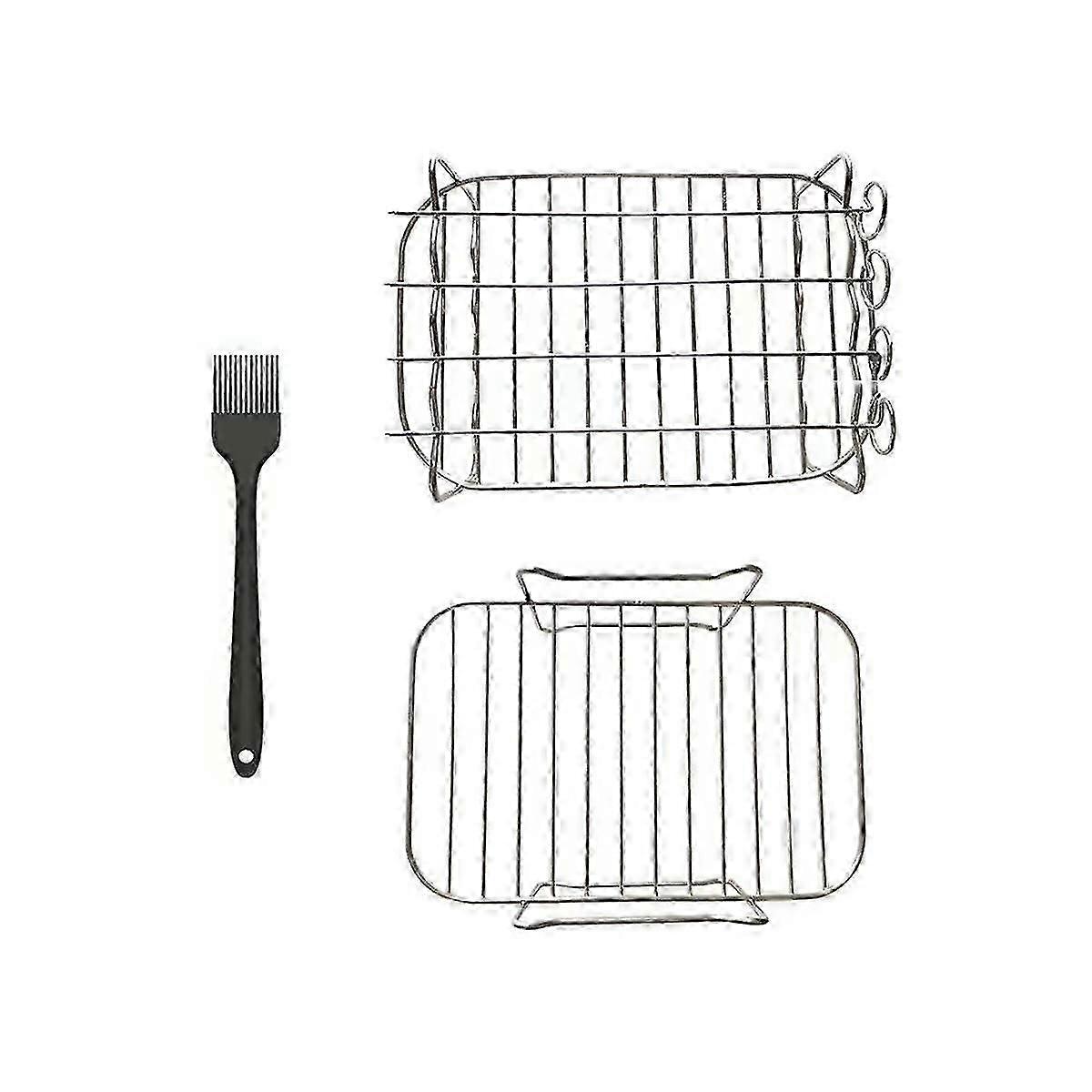 Double Boiler Accessory 2 Piece Rack With 4 Skewers And Brush Accessory