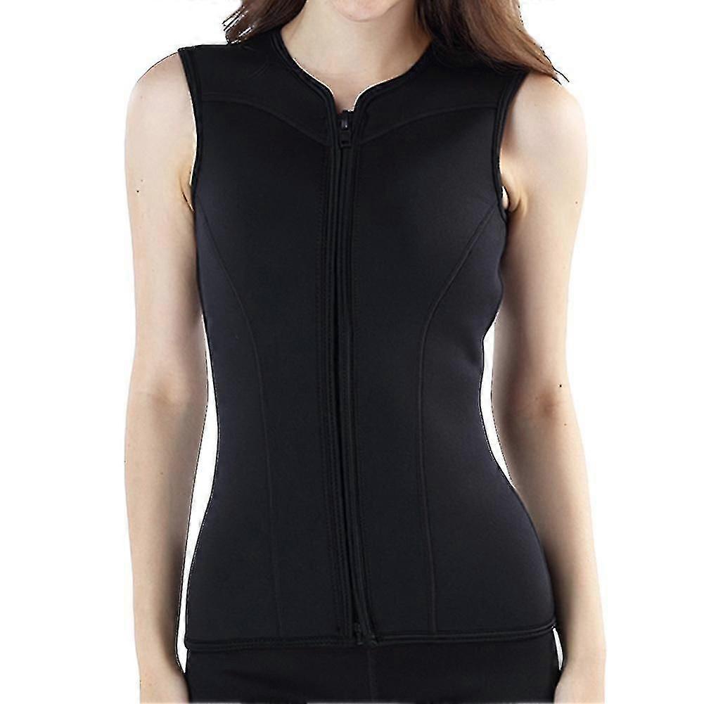 Womens Wetsuit Vest Neoprene 3mm Sleeveless Front Zipper Diving Top
