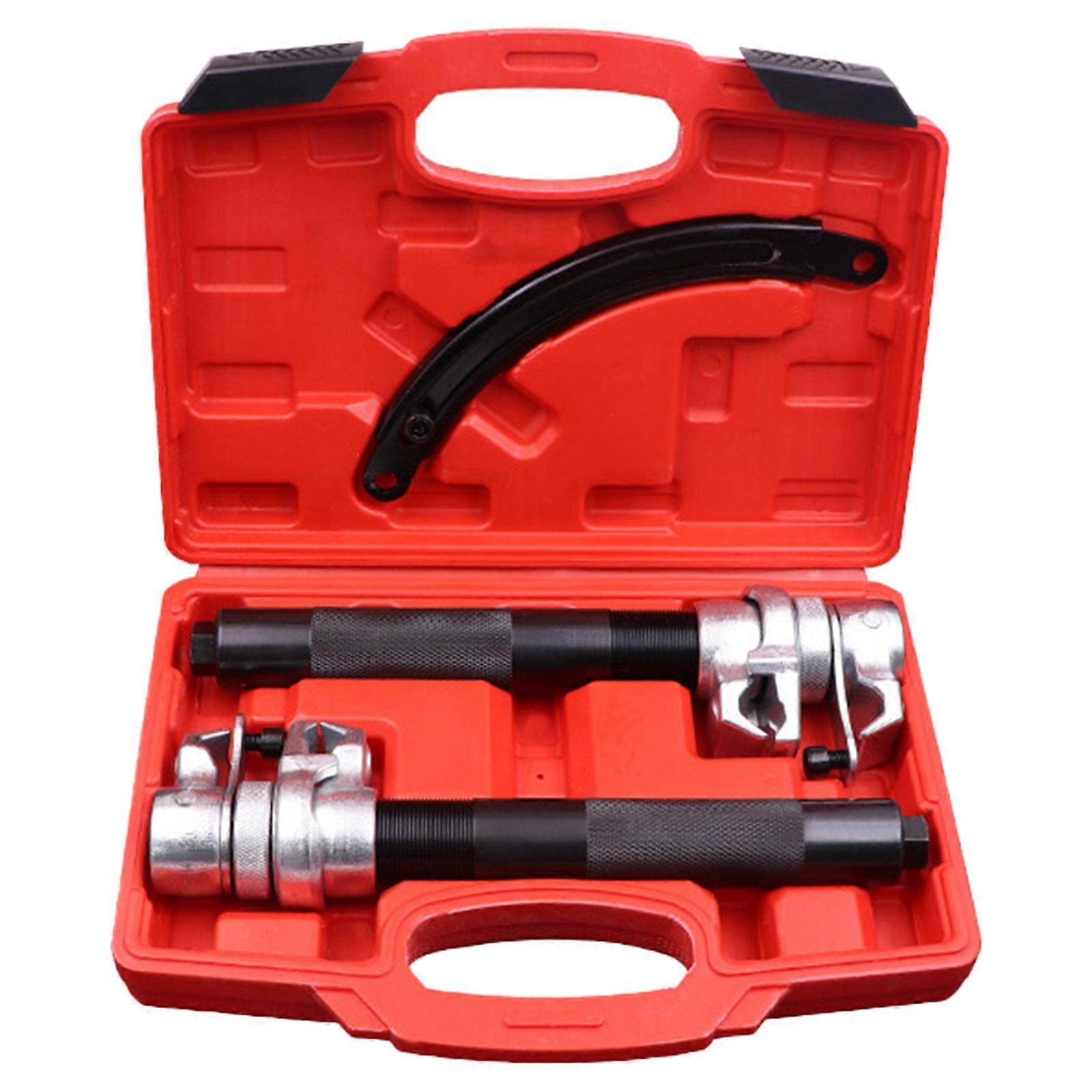 Automotive Coil Spring Compressor Tool for Car Truck Heavy Duty Macpherson Strut Spring Compressor Set with Jaw Holder Red
