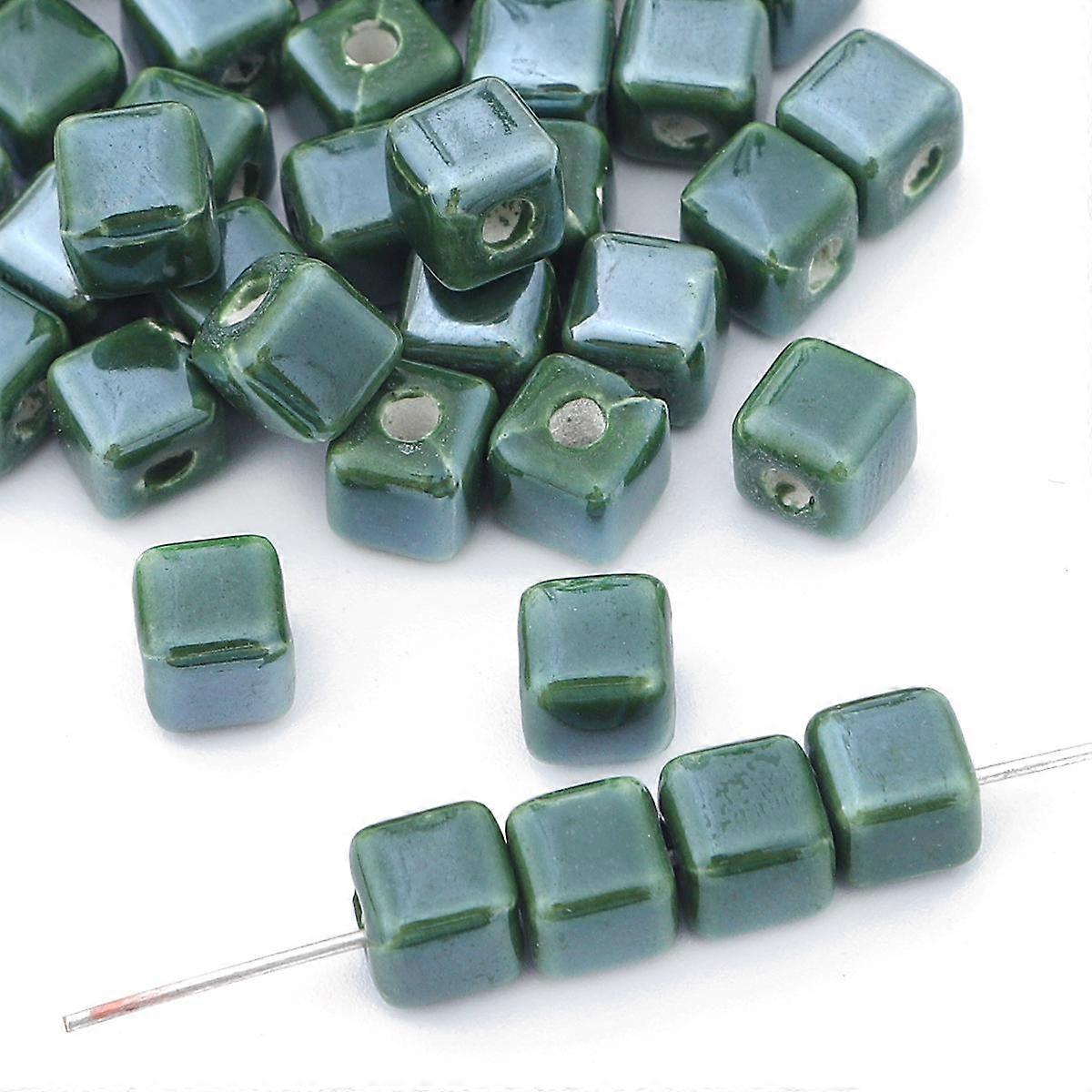 10Pcs 6mm Pick Color Cube Ceramic Beads For Jewelry Making DIY Necklace Bracelet Earring