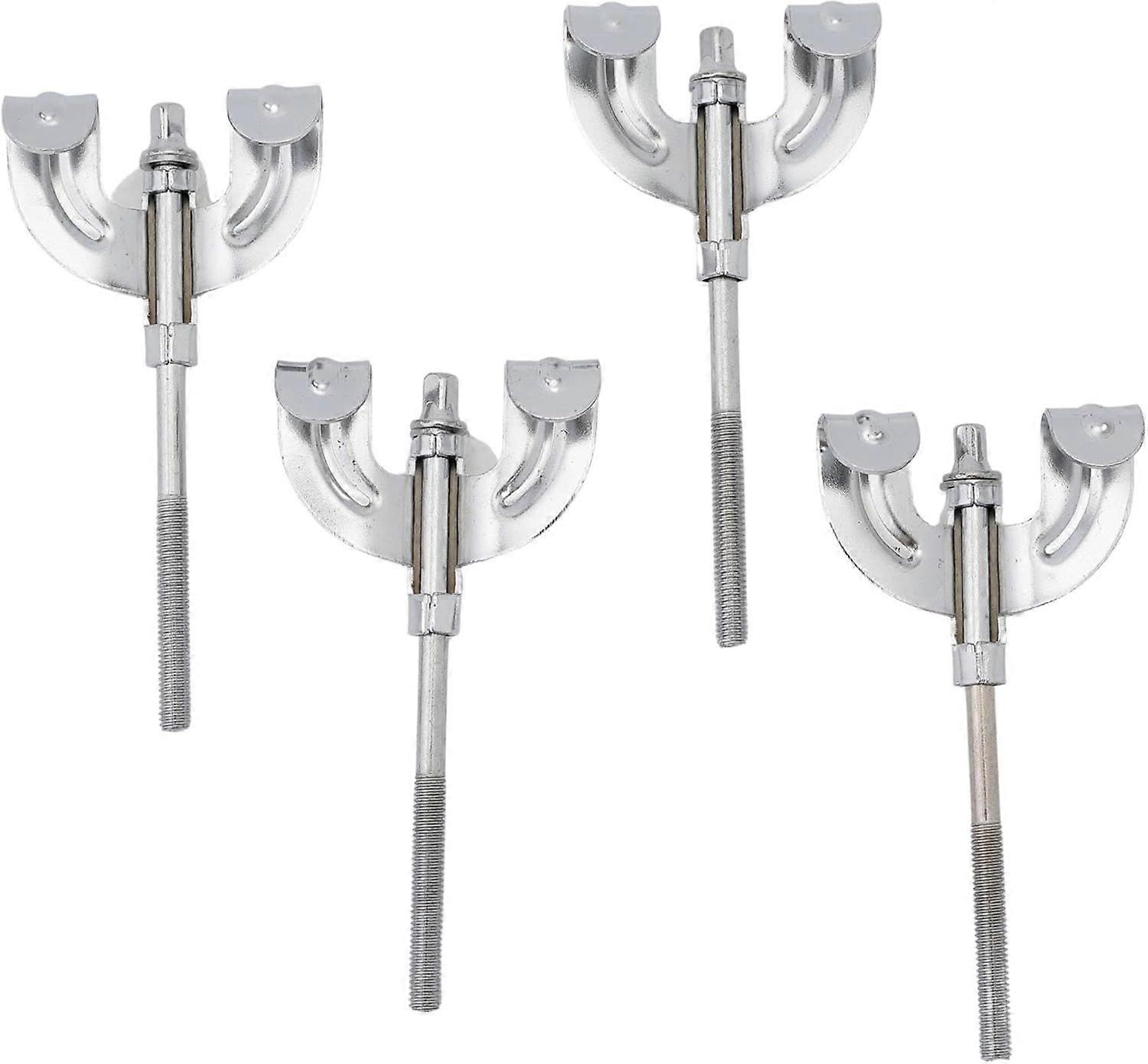 4-Pack Chrome Bass Drum Claws and Tension Rods Set, Percussion Instrument Accessories for Drum Hardware Part Replacement Hook Screws Washers & Rods Fi