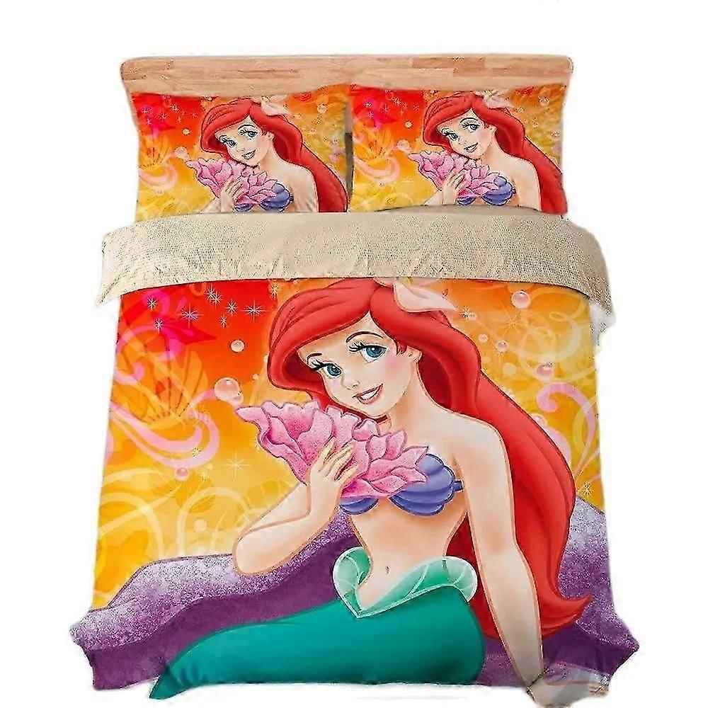 y1184 Lakan Little Mermaid påslakanset,Sängkläder för vuxna barn sängset,Princess Quilt Cover,Täcke Täcke Sängkläder Set Lakan vvb1184