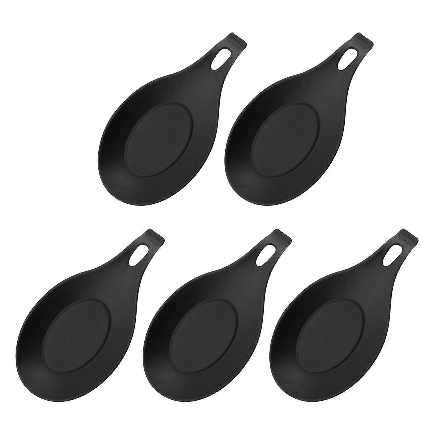 5Pcs Silicone Spoon Rest Holder Heat-Resistant Spoon Holder Multi-Use Fruit Tray Snack Dish Kitchen
