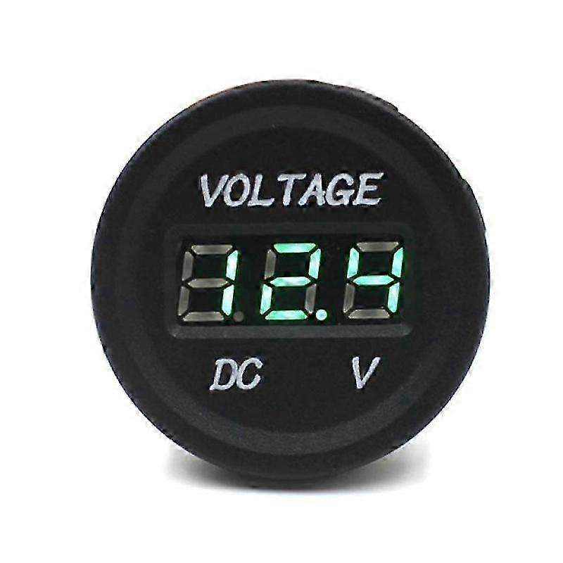 2026 new Car Motorcycle Waterproof LED Digital Display Voltmeter 12V-24V DC (Green)