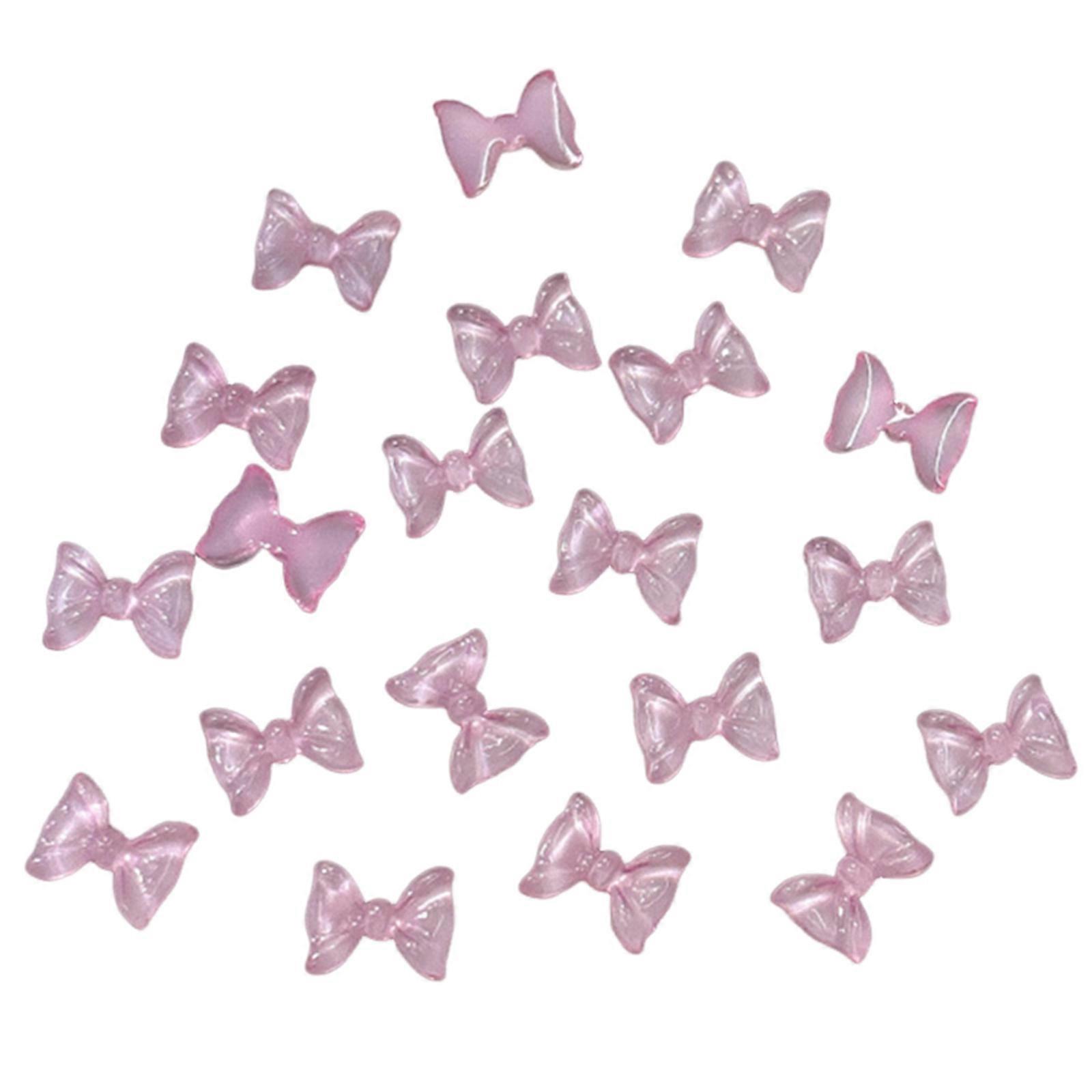 50x Niedliche Bowknot Nail Charms Harz Nails Art Dekorationen 3D Bow Nails Art Charms Juwelen Zubehör für Acryl Nägel Sakura Pulver