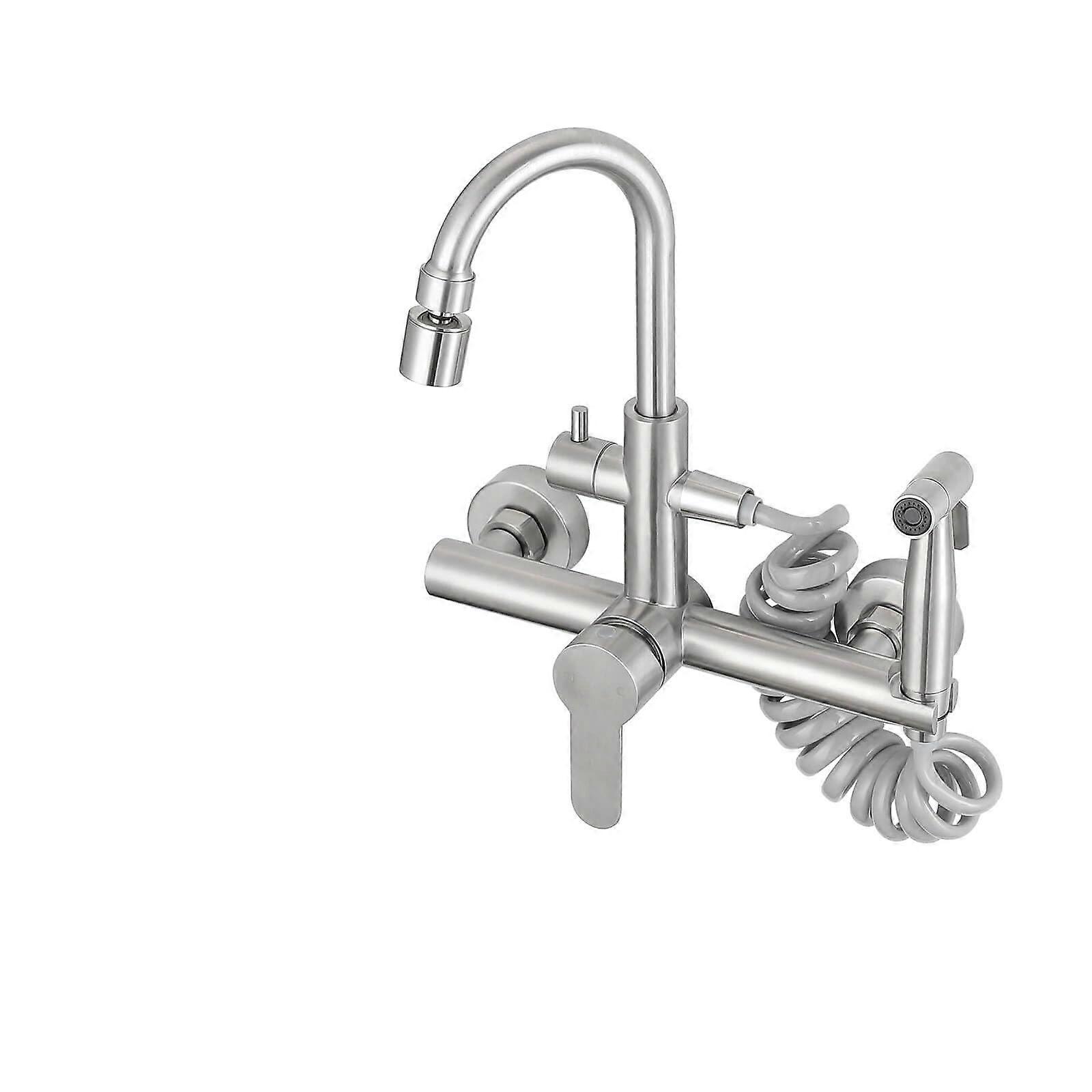 Rustfrit stål børstet nikkel vandhane til køkkenvask 8 tommer