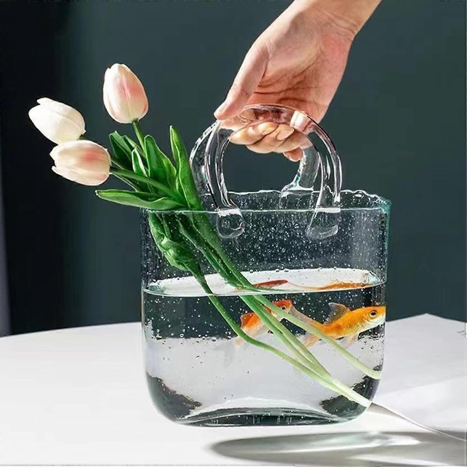 Elegant Unique Transparent Glass Vase for Home Decoration