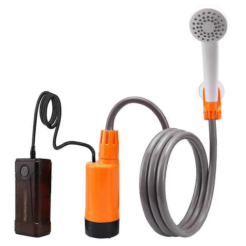 Portable Electric Camping Showers with Pump and Water Flow IPX7 Waterproof with 2-Level LED Light for Camping and Hiking