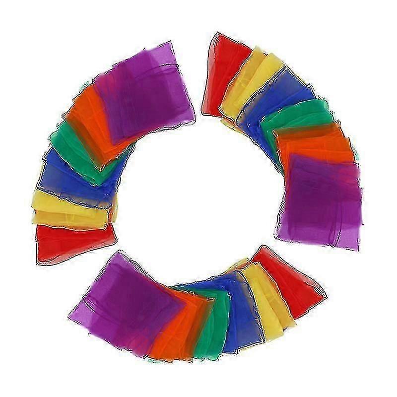 60Cm Assorted Color Party Supply Kits 18pcs Juggling Scarves Silky Scarves For Kids Performance Danc