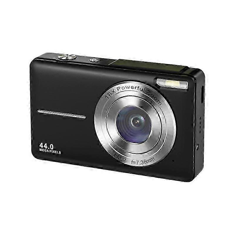 44MP 16X Digital Camera Portable Video Recorder Auto Zoom Photography Camera for Student Birthday Gift US Plug Black
