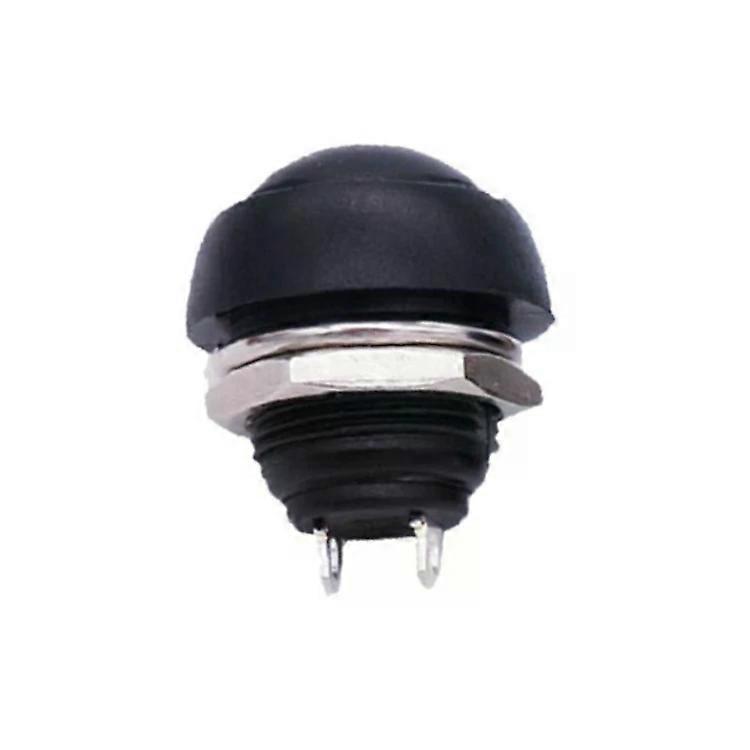 Small Waterproof Self-Reset Button Switch-10 PCS Black by Black