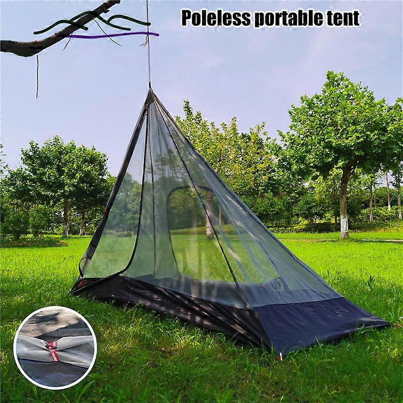 Portable Rodless Tent Lightweight Multifunctional Outdoor Half Mesh Tent Suitable for Camping Hiking Picnic New