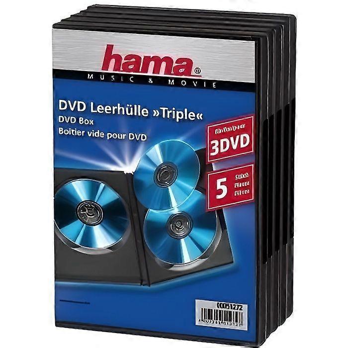 HAMA - 5 BOXES - TRIPLE EMPTY DVD - BLACK - 0…