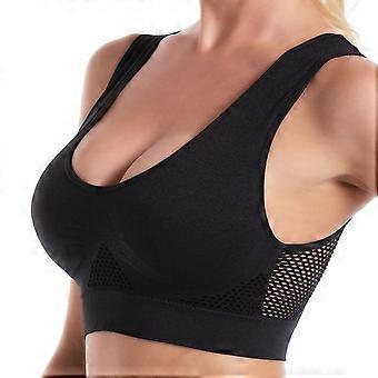 Sports bra mesh hollow vent hole sports bra large size yoga running fitness underwear
