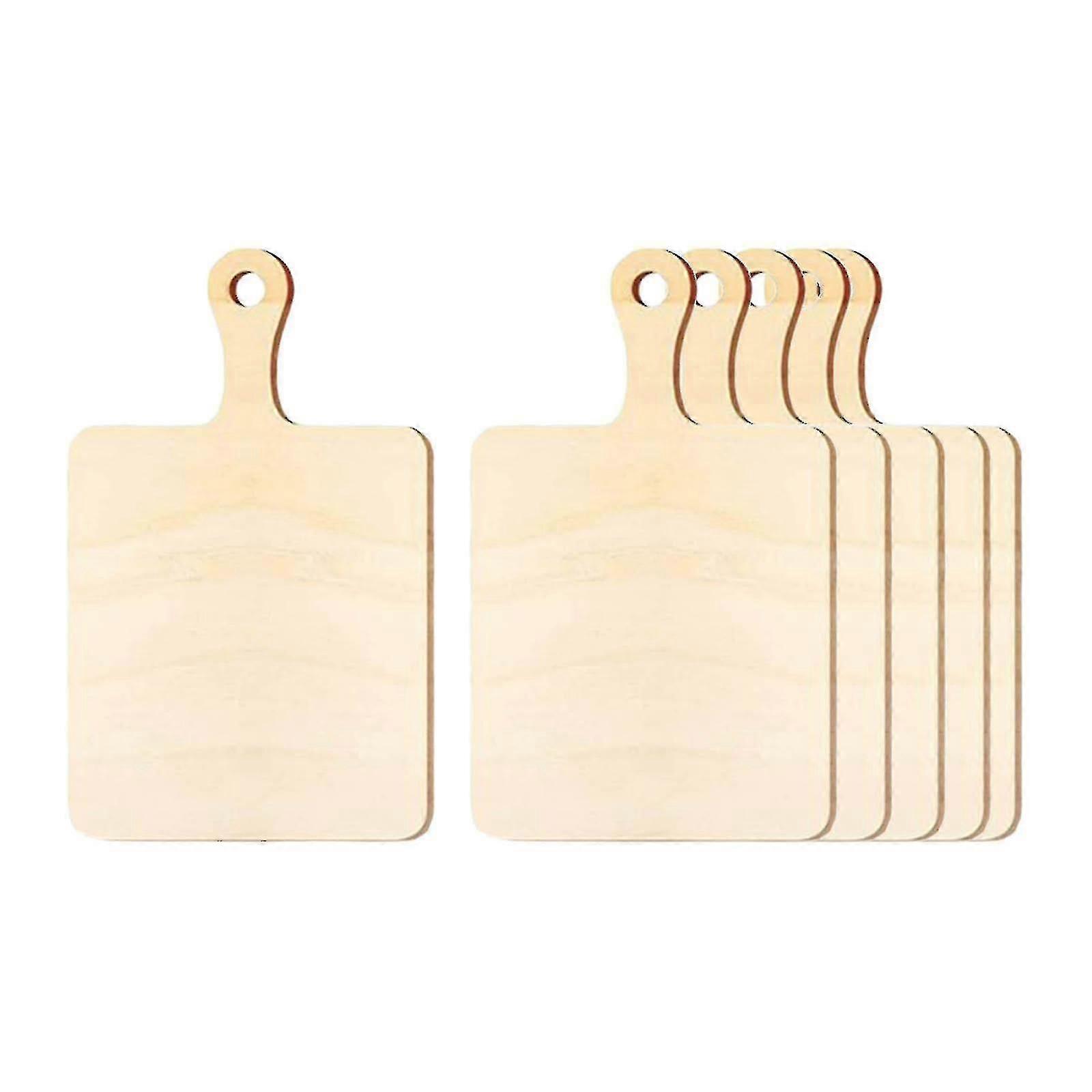 6 X Wood Paddle Board With Handle Chopping Board Set For
