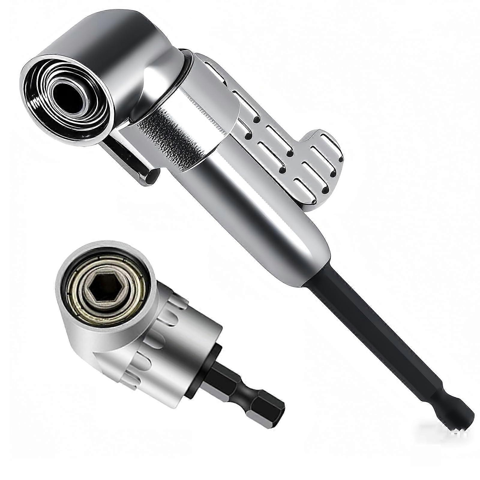 2 PACK 105 Degree Right Angle Drill Adapter Hex Shank Magnetic Socket Right Angle Screwdriver Attachment