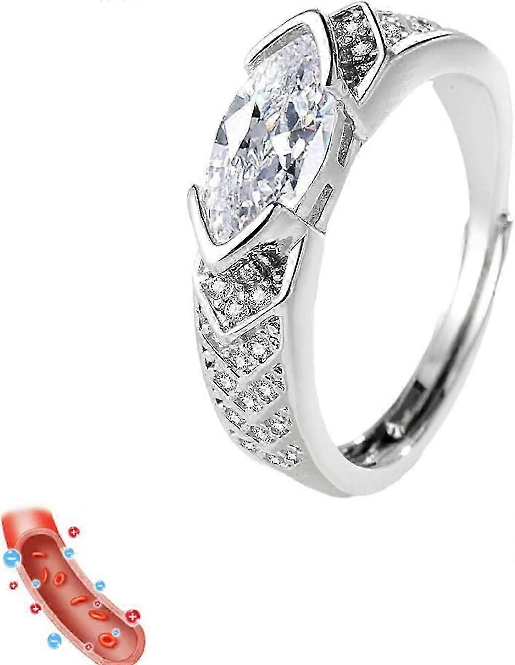 Magnetisk lymfeterapi Titaniumion, Moissanit Diamantring, Moissanit magnetisk ring, lymfeknuder Zirkonring