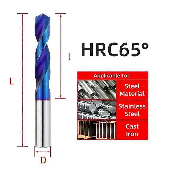 HRC65 Tungsten Carbide Drills Metal Drill Bits For Super Hard Metalworking CNC Lathe Steel Drilling Tools