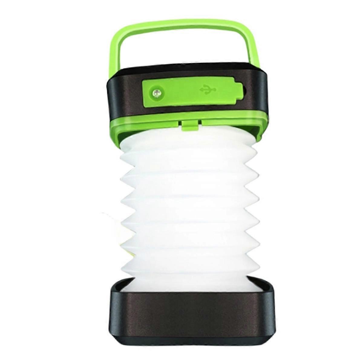 Camping Light Solar Rechargable Foldable Portable Lantern Green