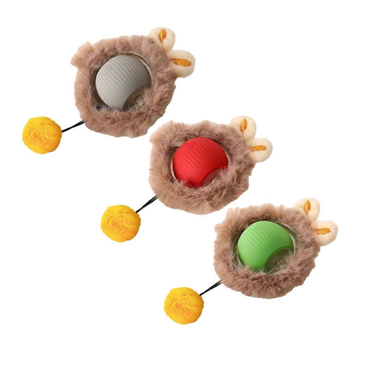 3PCS Interactive Cat Toys Ball Fast Rolling Cat Hunting Toys for Cats