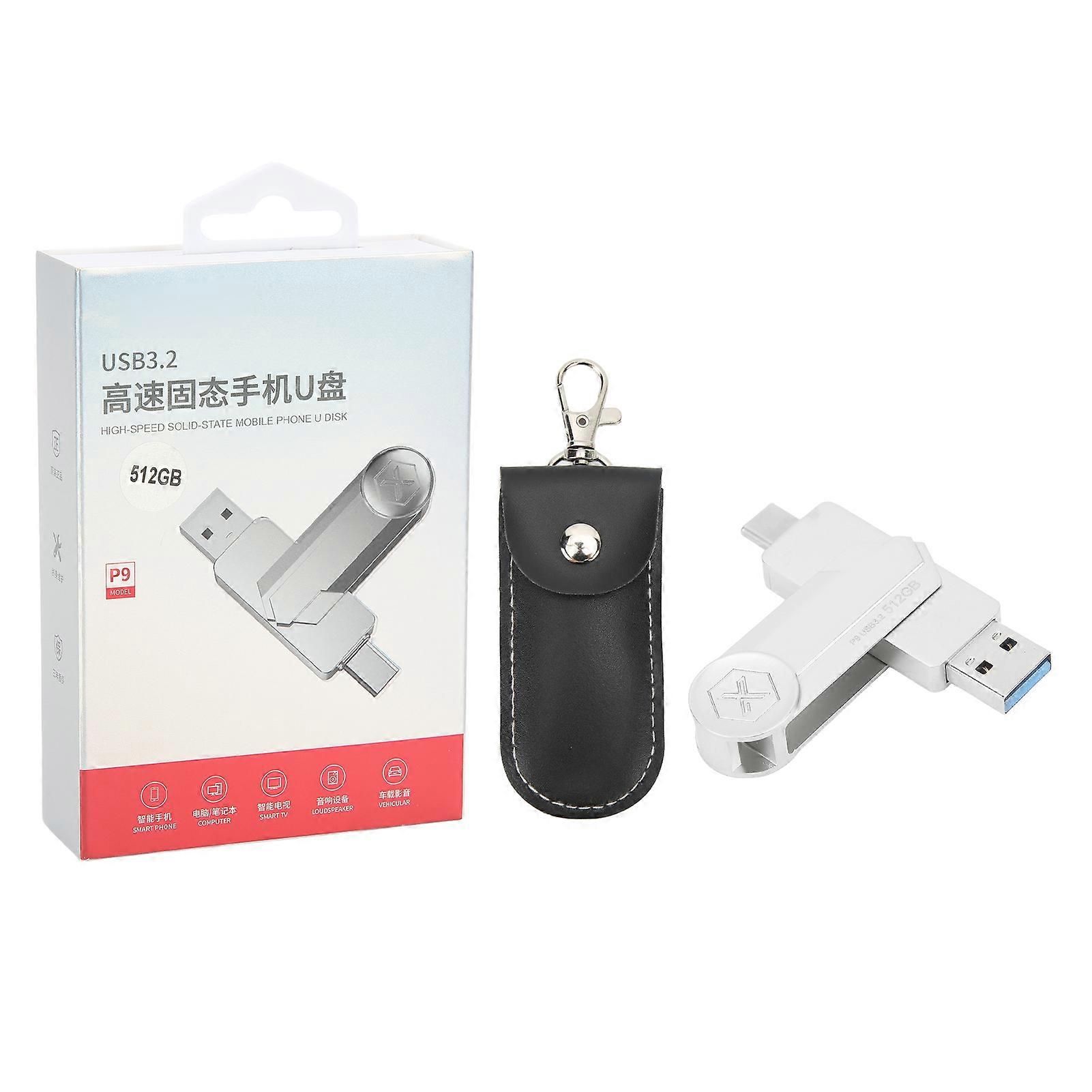Mini USB 3.2 Flash Drive - High Speed, Large Capacity, Durable Zinc Alloy, Dual Interface