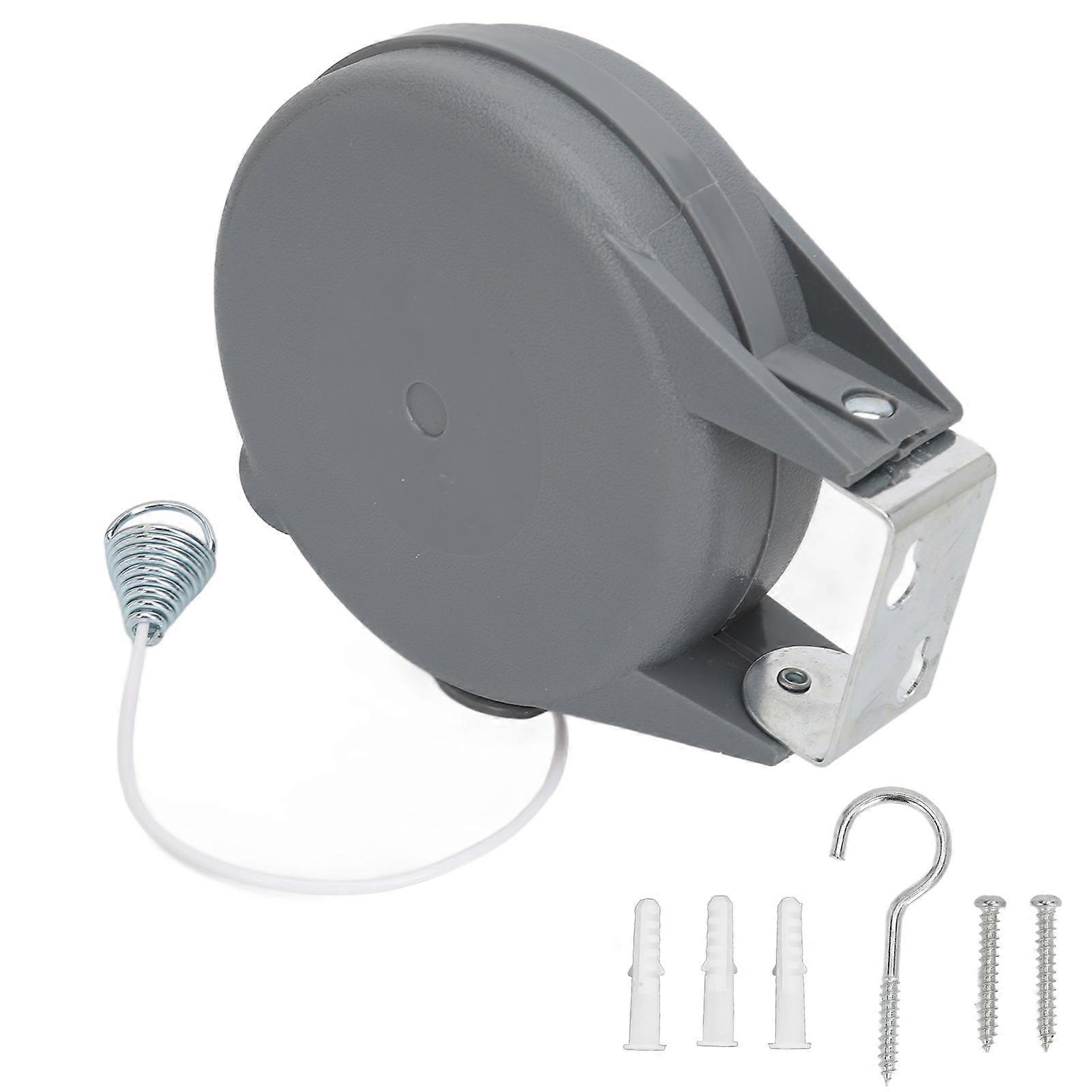 Retractable Clothesline Heavy-Duty Adjustable Indoor Outdoor Use Wall-Mounted 15M Length Space-Saving No-Drilling Installation Durable Steel Material