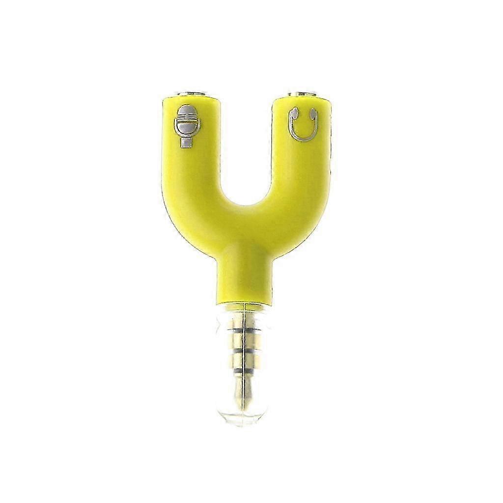 3.5mm jack plug audio splitter distributor headphone micro socket --color: Yellow