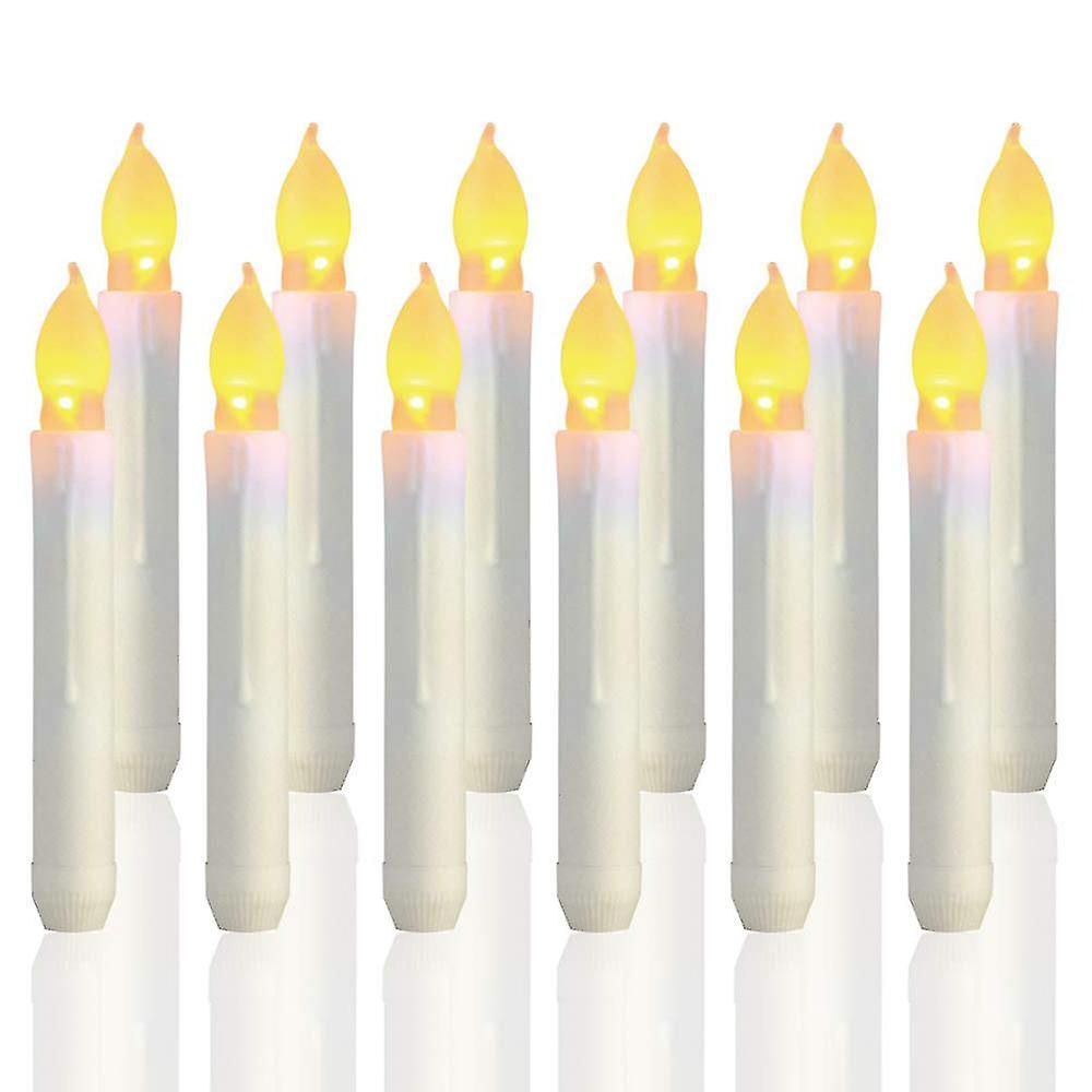 12pcs Flameless Led Taper Candle Lights, Battery Floating Candles