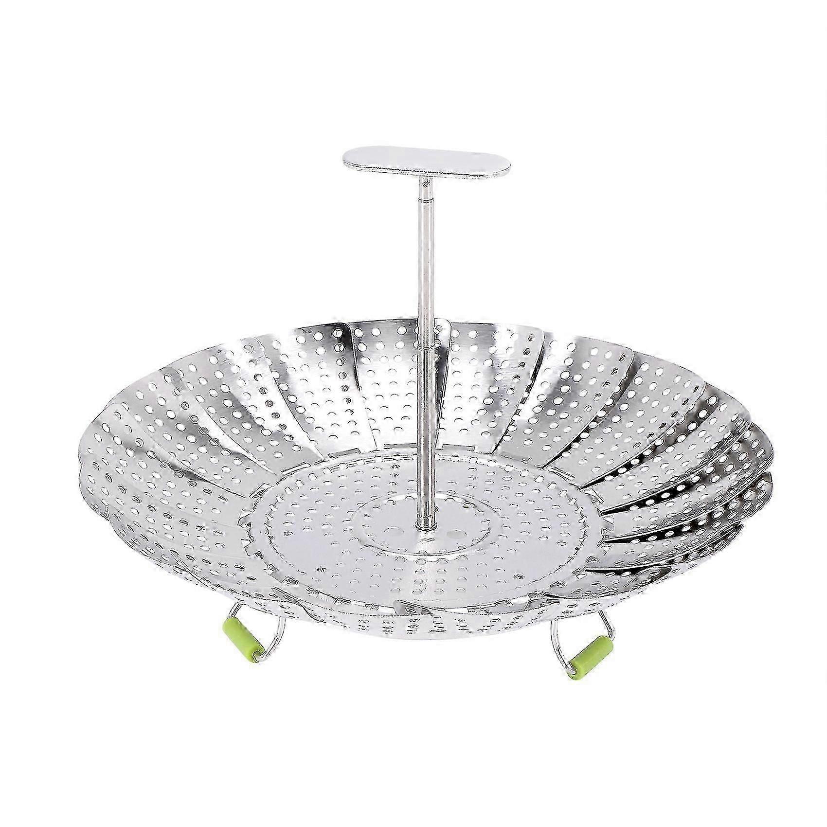 Panier à vapeur de légumes pliant en acier inoxydable, insert compatible avec la cuisson des aliments, extensible pour s’adapter à divers