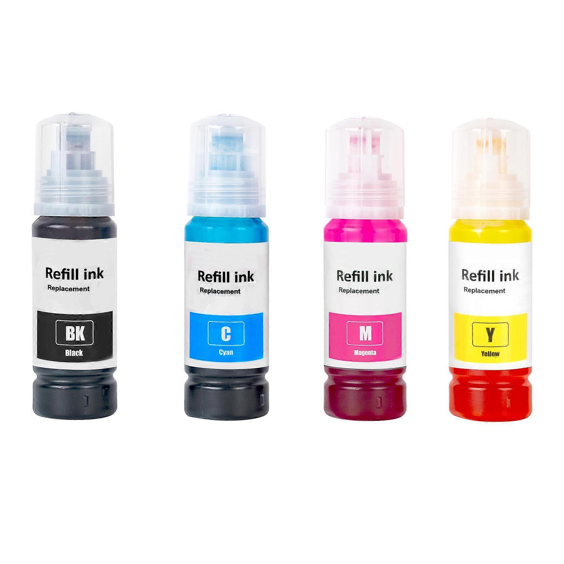 Go Inks Compatible 104 Nachfülltintenflaschen Set, 4er Pack, 70ml, Schwarz/Cyan/Magenta/Gelb für Epson EcoTank Drucker