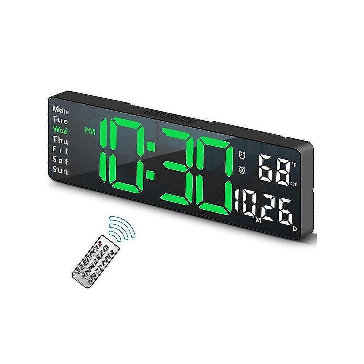 13Inch Display LED Digital Wall Clock Remote Control Table Alarm Clock Date Week Timer Automatic Di