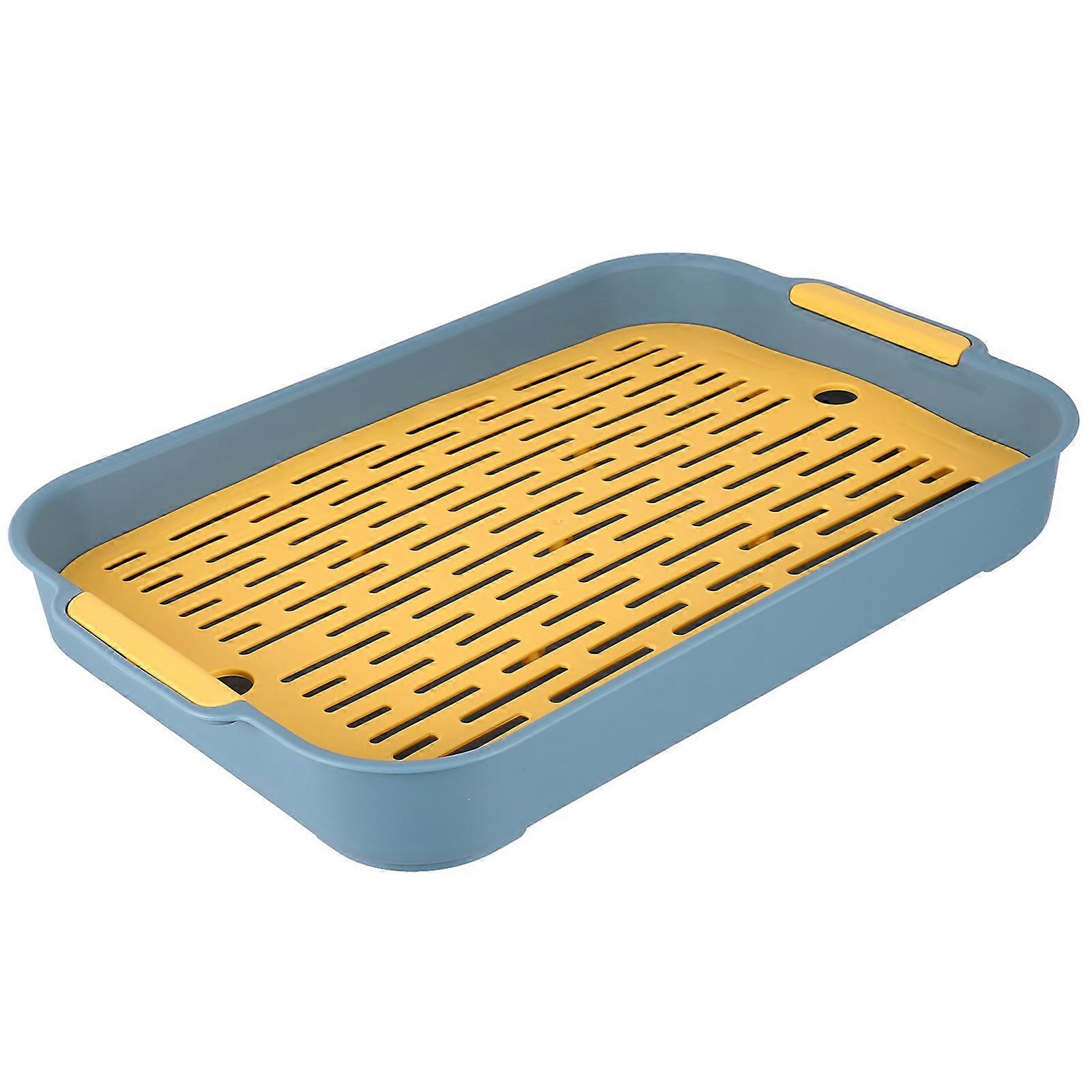 1 Pc Plastic Drain Tray for Dishes with Water Filter and Cup Drainer Dryer Tray