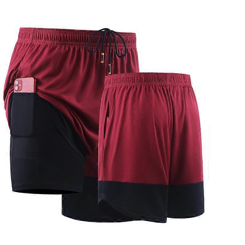 Men's Fitness Shorts Cycling Gym Clothing Running Tights Jogger Jogging Short Bottoms with Liner 2-in-1