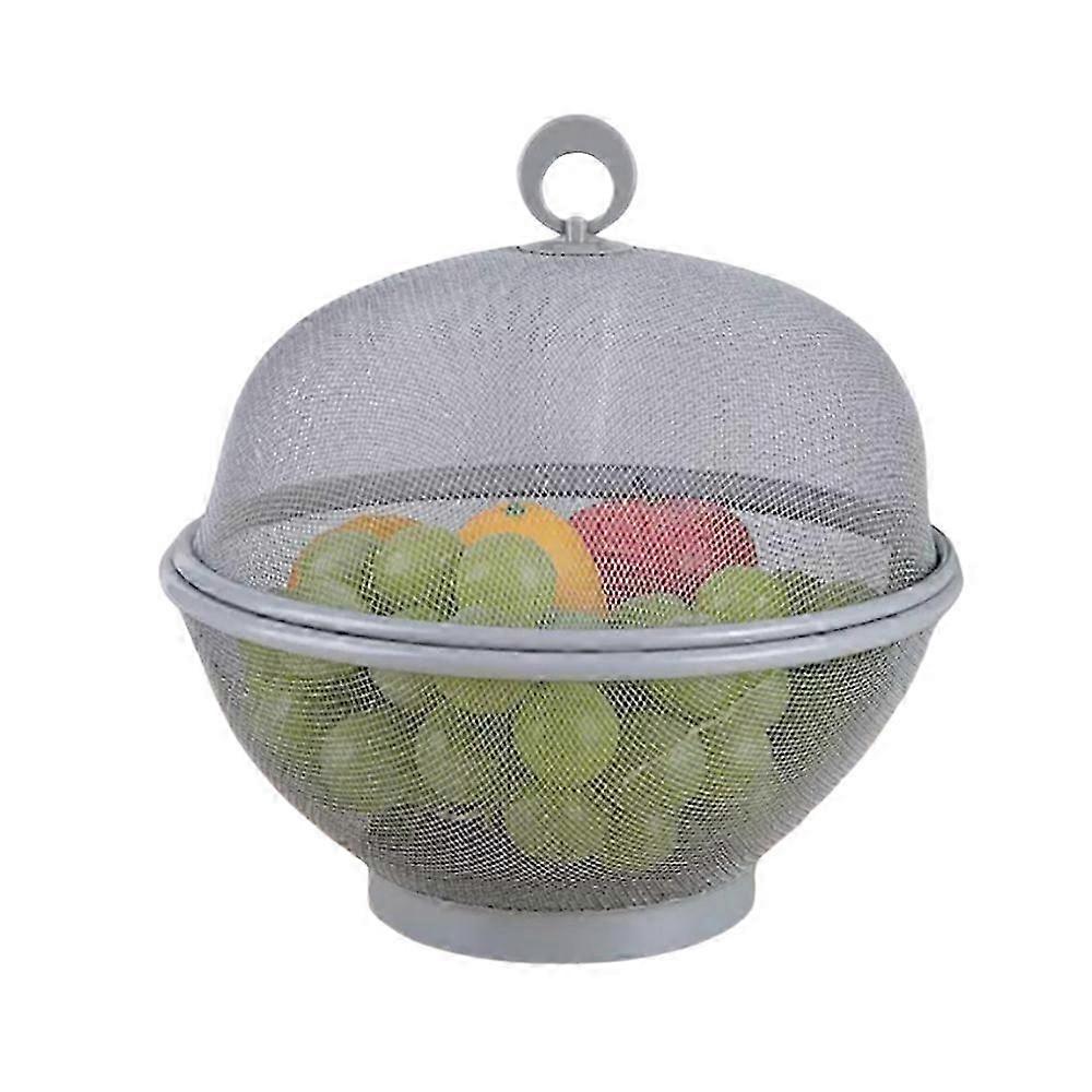 ふた付きフルーツフライプルーフメッシュボウル、ラージグレーフルーツバスケット