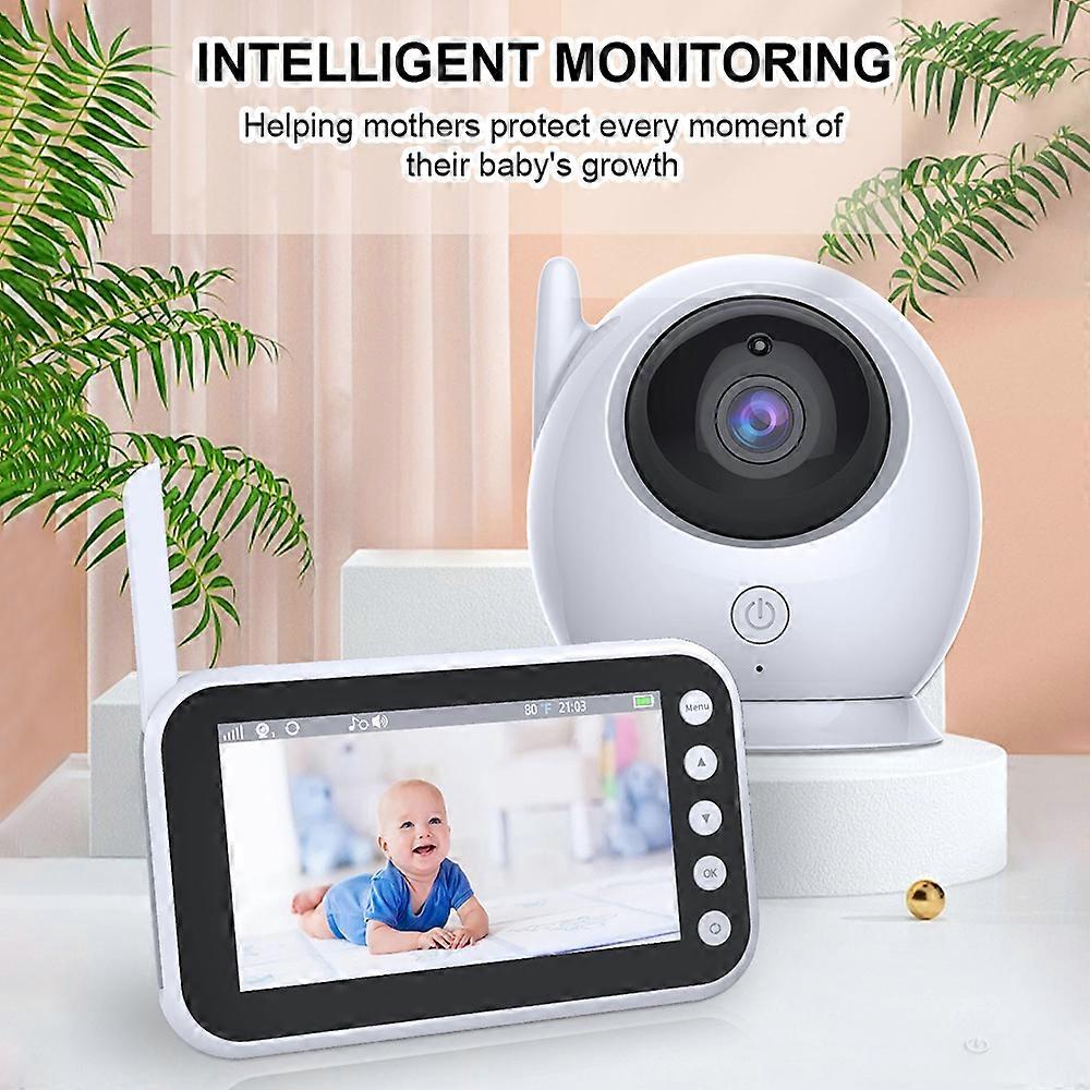 2.4GHz FHSS Monitor with Camera 720P 4.3 Inch LCD Screen Video Camera 2 Way Audio Crying Motion Detection Infrared Night Vision 8 Lullaby Loop Record