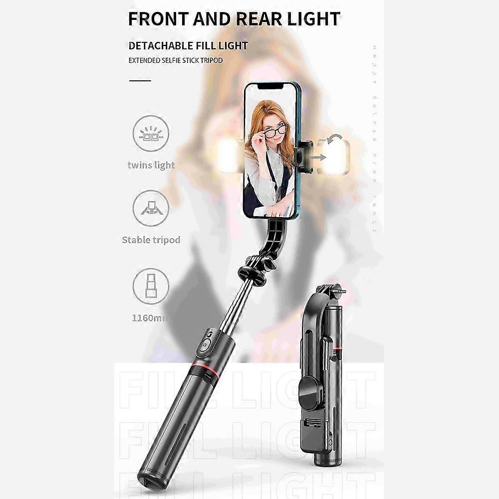 45.6-Inch Multifunction Selfie Stick Tripod - Dual Lights, Remote, Rotatable Clip