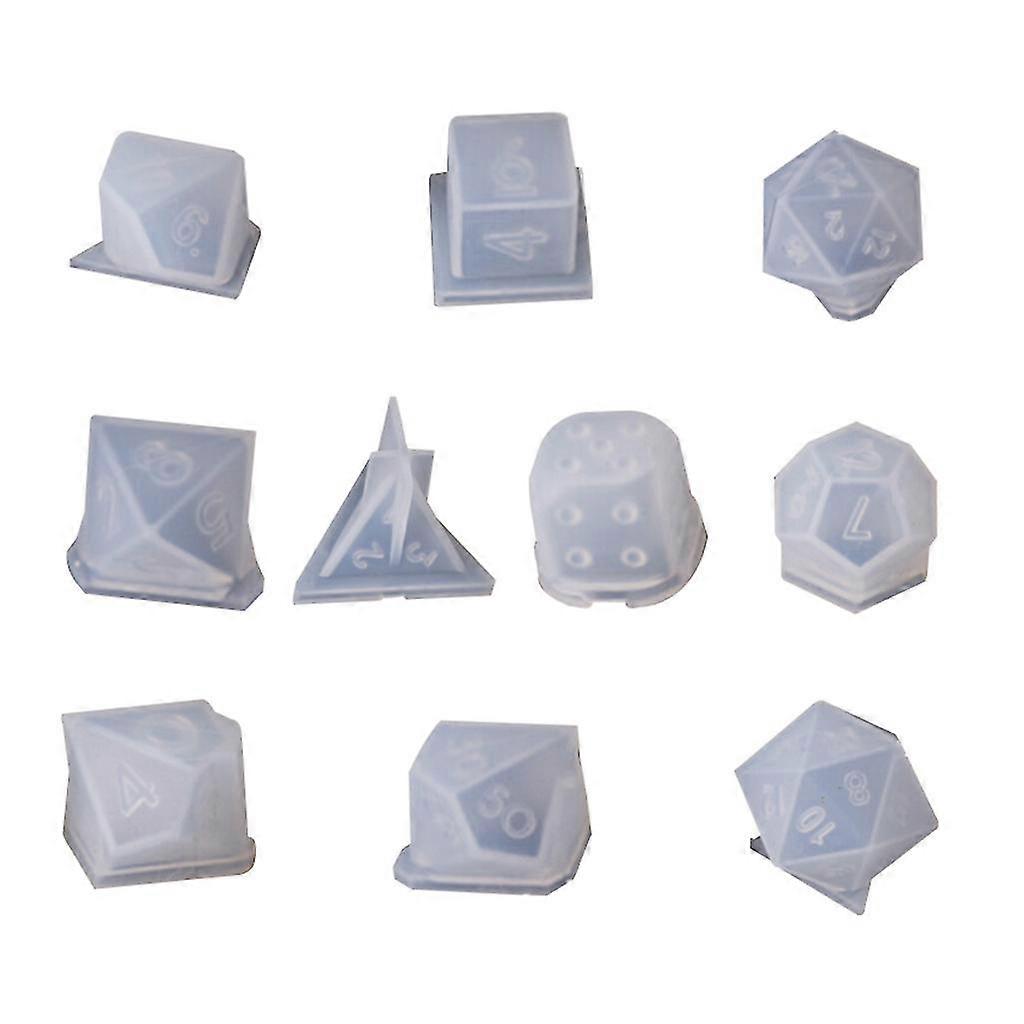 10xDigital Letter Dice Silicone Mold Epoxy Resin Dice Mold for DIY Table Game 2025