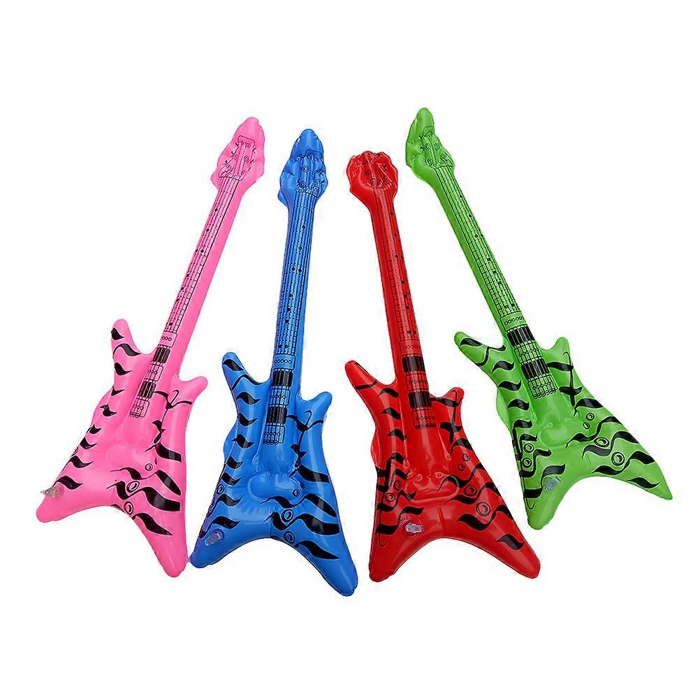 Party Gitarr Uppblåsbar Elgitarr För Barn Anti-Deflation Simbassäng Flottörer Rumsdekorationer 60 x 25 x 0,8 cm 12st