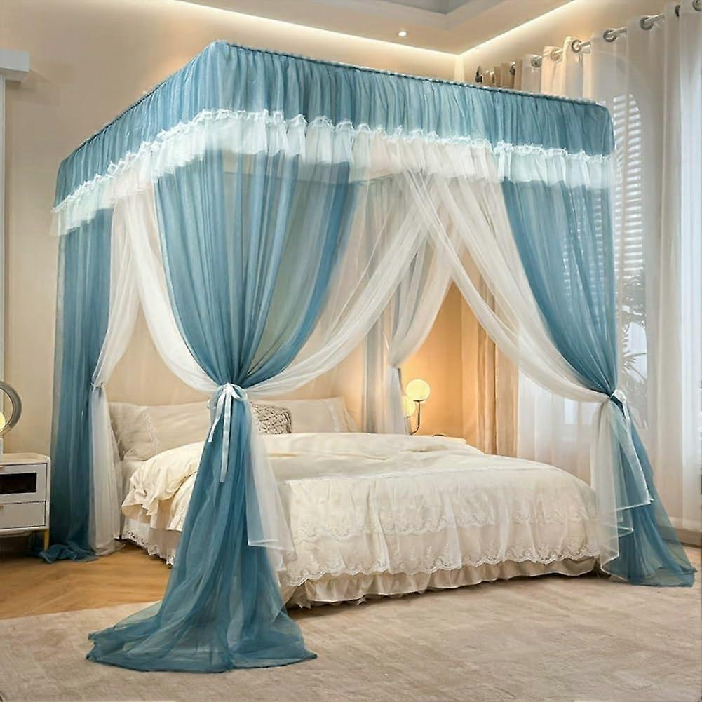 Queensize bed canopy, pink, doublelayered princess curtain net for bedroom