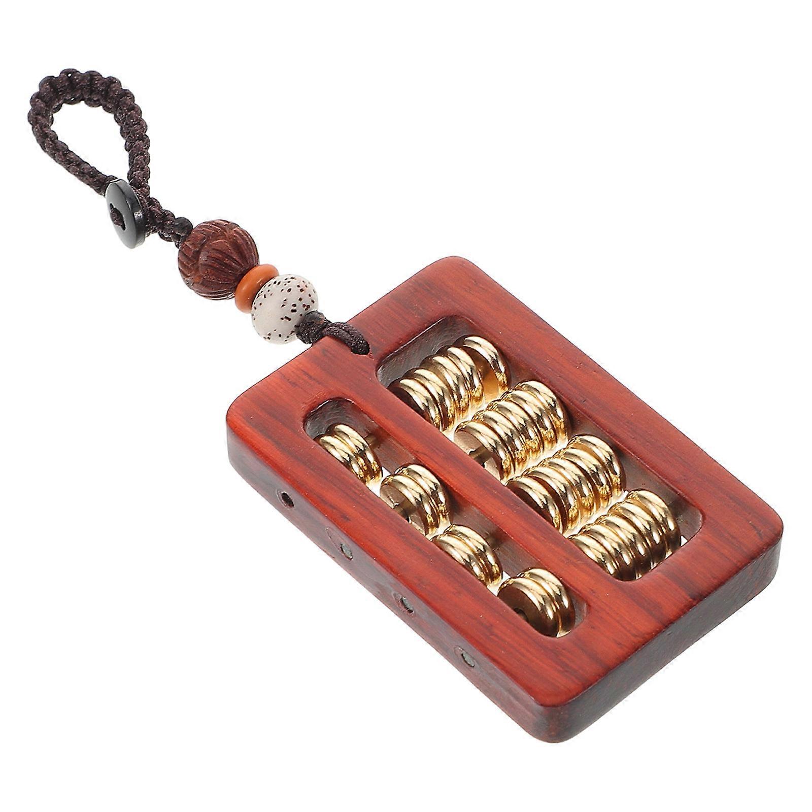 Retro Abacus Figurine Wooden Abacus Keychain Traditional Chinese Design For Keys Sandalwood 9.50X3.30X0.70CM Bag Charm 1Pack