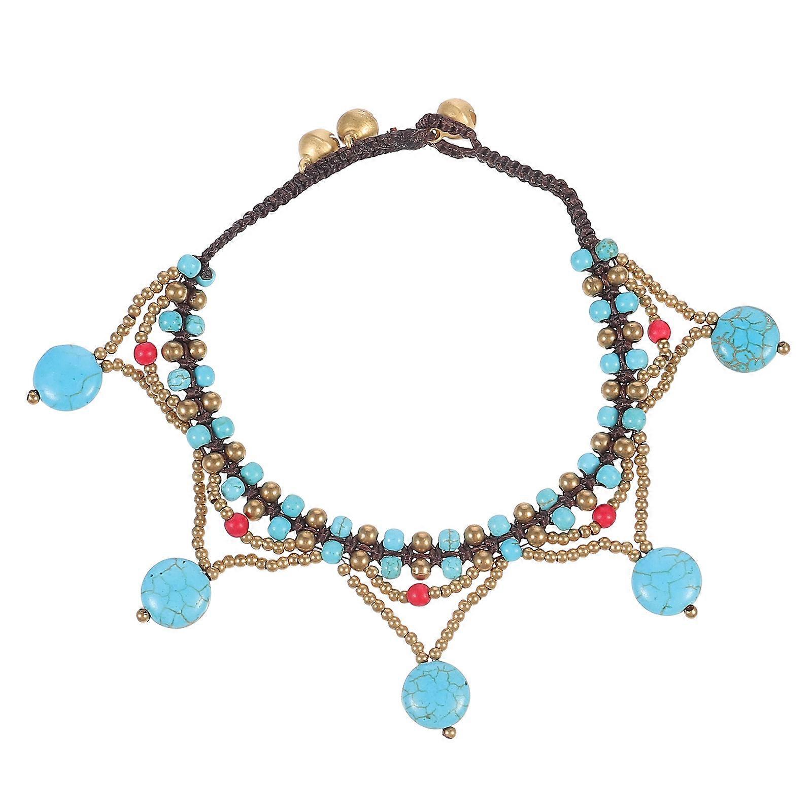 Turquoise Bohemian Anklet for Women Durable Fashionable Foot Chain for Beach, Summer, Surfing, Swimming, and Daily Wear