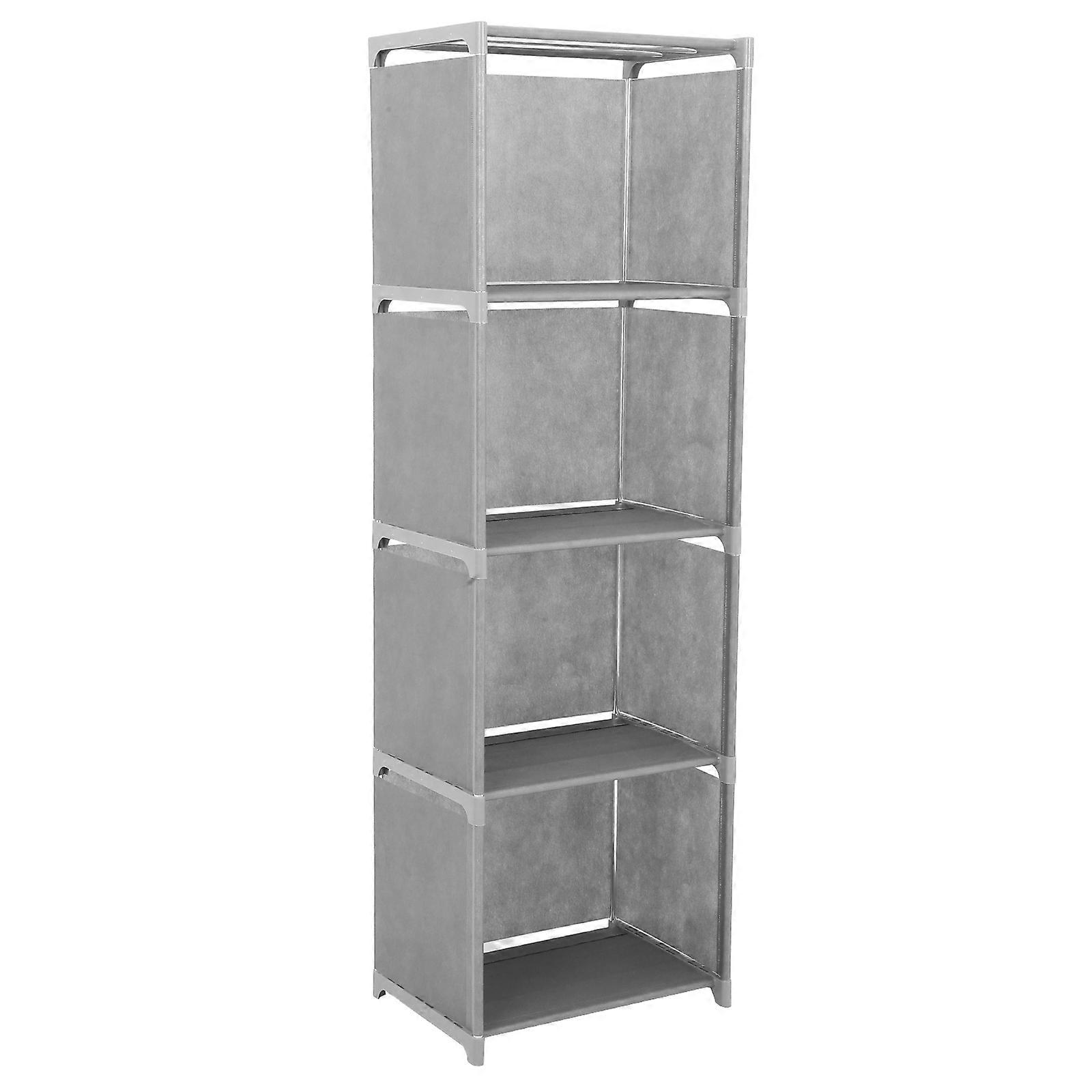 Industrial Display Shelf Bookshelf Tower Grey Color Multitier Storage Easy Assembly 49.2X16.1X11.4in 1Set
