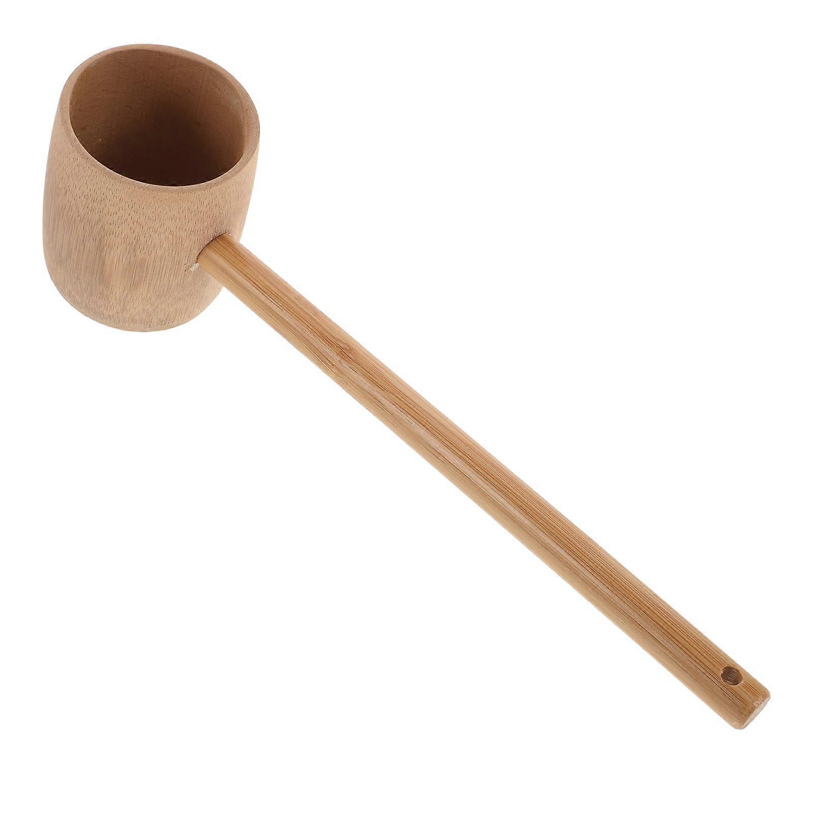 Bamboo Ladle Water Ladle Sauna Ladle Bathing Ladle Container For Home Use Beige 30.50X8.00X6.00CM Water Scooping 1Pcs