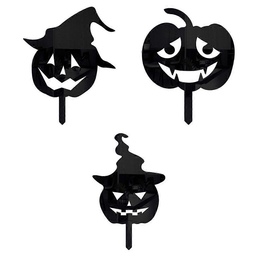 Halloween Pumpkin Decorations Acrylic Ground Insert Decor For Halloween 3Pack